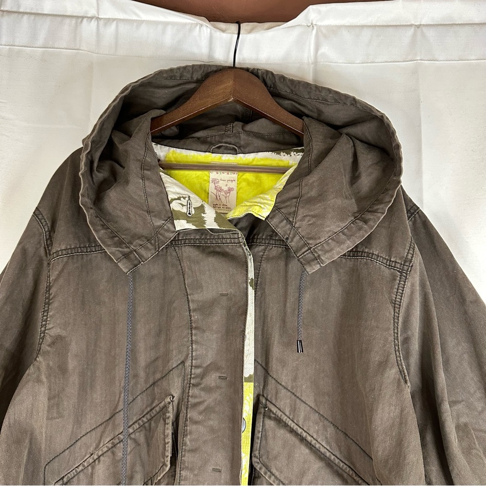 FREE PEOPLE Women’s Size S Jacket Coat Oversized Cotton Drawstring Waist - Picture 5 of 16